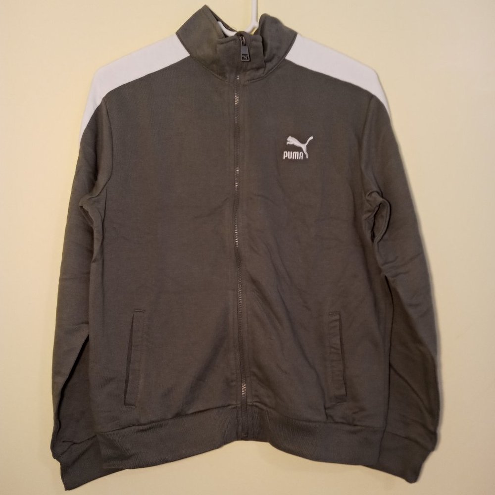 PUMA Big Boys T7 Track Jacket with Logo - Full Zip - CASTOR GREY (XL) NWT